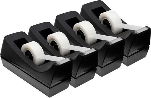 Vista 3 de Business Source Dispensador de cinta de escritorio estándar, negro, 1 pulgada (BSN32954)