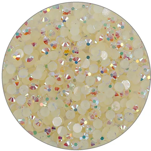 Vista 32 de 3000 piezas de diamantes de imitación de parte posterior plana SS6/2 mm de vidrio transparente AB, gemas redondas de cristal para arte de uñas