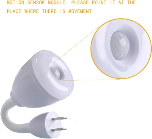 Vista 10 de Luz con sensor de movimiento enchufable, luz nocturna del atardecer al amanecer, salida de CA, lámpara de pared para escalera, luz LED inteligente