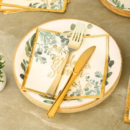 Vista 5 de 192 piezas de decoración para despedida de soltera, juegos de platos y servilletas de boda, platos de papel para despedida de soltera