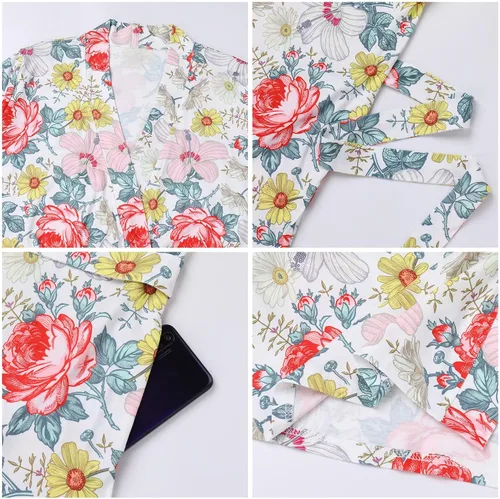 Vista 6 de AWIBMK Mom and Me Robe and Swaddle Set and T-Shirt Hospital Labor Delivery Swaddling with Headband Hat for Mom Dad Baby