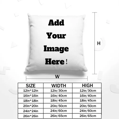 Vista 4 de Fundas de almohada personalizadas con texto de imagen, 12 x 12 pulgadas, fundas de almohada cuadradas personalizadas de doble cara para sofá cama