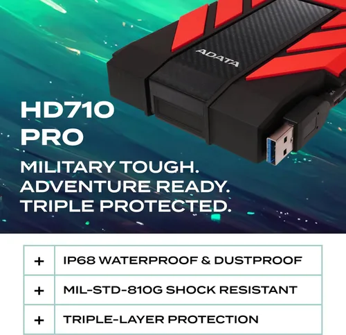 Vista 2 de ADATA Disco duro externo HD710 Pro, rojo, 2 TB