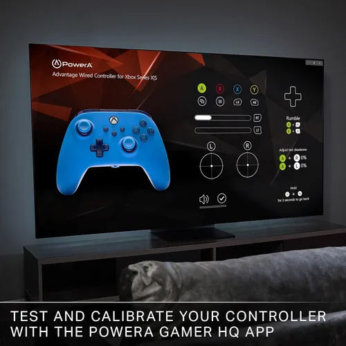 Vista 9 de PowerA Advantage Wired Controller for Xbox Series XS - Blue, Xbox Controller with Detachable 10ft USB-C Cable, Mappable Buttons, Trigger Locks and