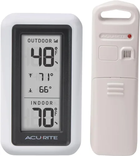 Vista 8 de AcuRite Termómetro digital con temperatura interior, exterior y altos y mínimos diarios (00424CA), color blanco