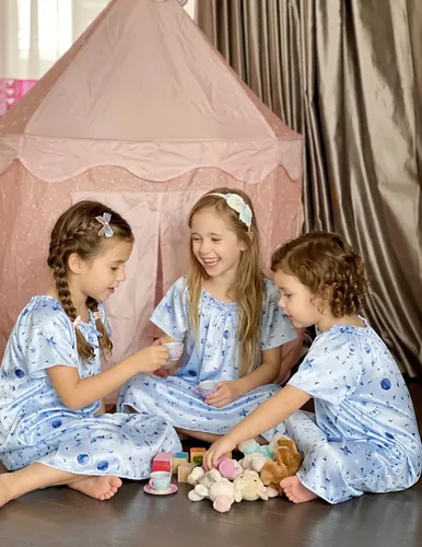 Vista 2 de Arshiner Camisones de seda de satén para niñas, pijama de manga corta, ropa de dormir suave de princesa
