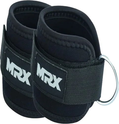 Vista 12 de MRX - Correa de tobillo con anillo en D, polea para levantamiento de pesas, tobillera acolchada, correas de gimnasio