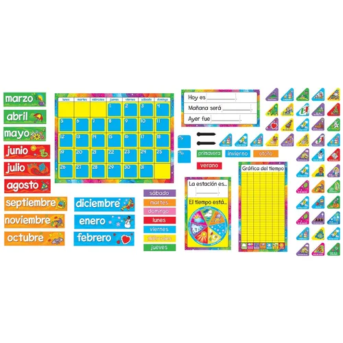 Vista 3 de Conjunto de calendario anual Trend Enterprises (Español) (T-8097) para tablero de anuncios