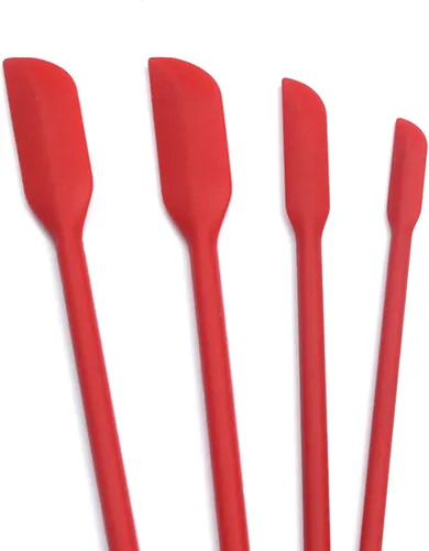 Vista 4 de Espátula de belleza 4 piezas de espátula de maquillaje mini silicona para cosméticos y cocina - 3 tamaños