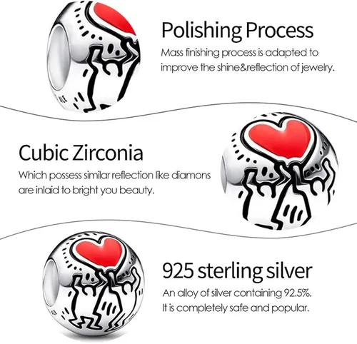 Vista 2 de PAGOGO Jewelry Man - Dijes de animales de dibujos animados de plata de ley 925 con circonita cúbica para mujeres, pulseras y collares, regalo