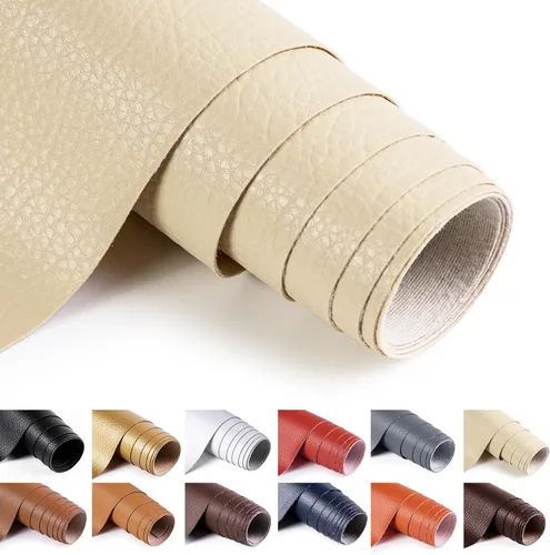Vista 19 de ANMINY - Tela de piel sintética de vinilo de 54 pulgadas de ancho para tapicería por yarda, de 0.7MM de grosor, cuero PU suave, material de vinilo