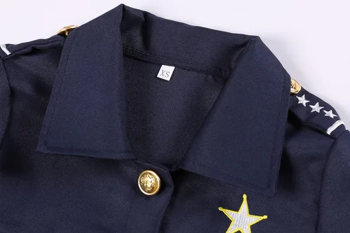 Vista 3 de Costumerry Police Officer Costume for Kids Deluxe Cop Police Costume for Boys Pretend Play Set Halloween Cosplay Party