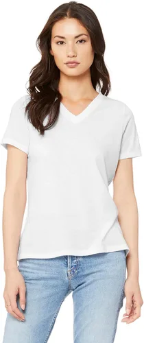 Vista 32 de Camiseta cuello en V relajada de BELLA + CANVAS Asfalto
