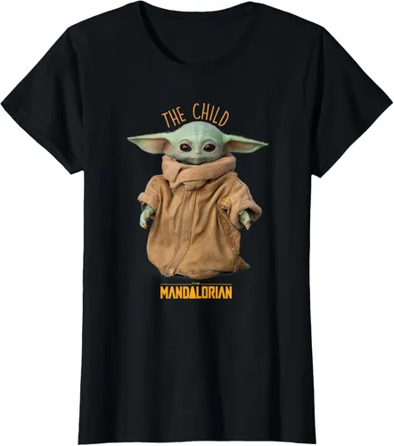 Vista 34 de Star Wars The Mandalorian Grogu The Child Photo Pose - Camiseta linda Negro