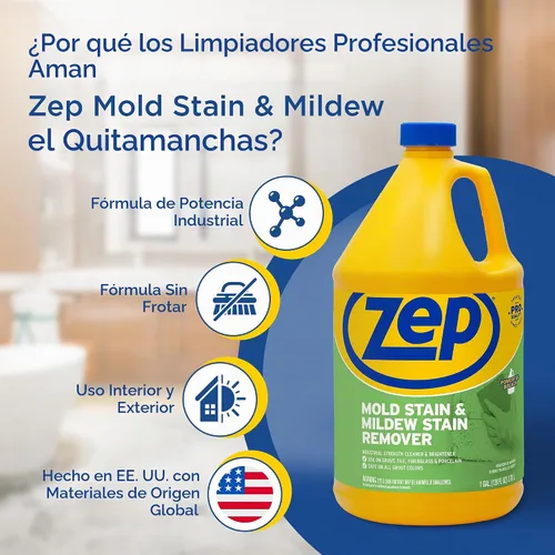 Vista 2 de Zep ZUMILDEW128 - Eliminador de manchas de moho y moho de 1 galón (caja de 2) - Fórmula profesional sin exfoliación