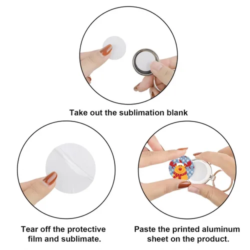 Vista 9 de Muka 100 piezas de láminas redondas de aluminio en blanco para sublimación de 2.5 pulgadas, tablero de aluminio de transferencia de calor