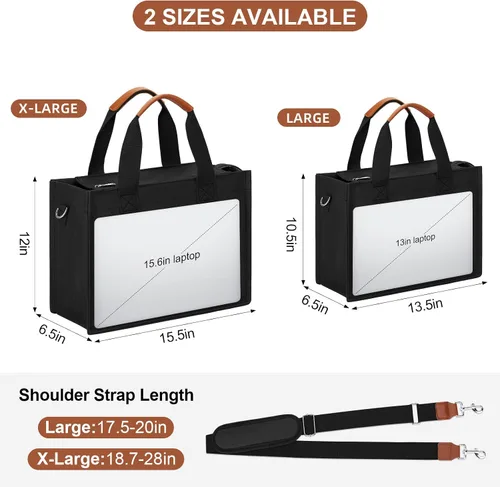 Vista 3 de Bolso grande de lona con compartimentos y cremallera para mujer de KKXIU, bolso cruzado, de trabajo, bíblico, de mensajero con bolsillos