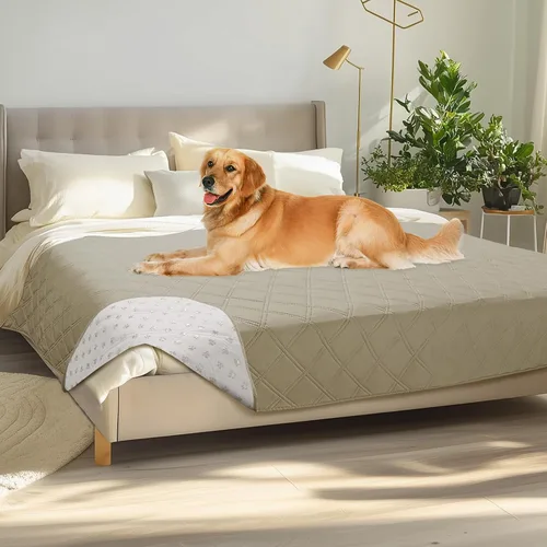 Vista 42 de Luciphia Funda de sofá 100% impermeable para perros, antideslizante, protector de sofá para mascotas, tapete para sofá, cachorro y gatos, con parte