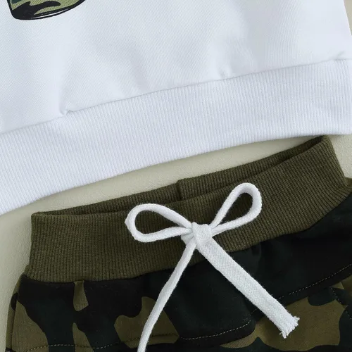 Vista 7 de mlpeerw Conjunto de 2 piezas de ropa de manga larga con cuello redondo y estampado de cuadros de ajedrez para niño pequeño