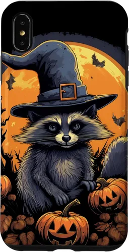 Vista 11 de iPhone 16 Raccoon Witch Hat Pumpkins Halloween Costume Case