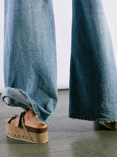 Vista 4 de Heelchic Sandalias de plataforma para mujer, con hebilla ajustable, sandalias casuales con puntera abierta, soporte de arco