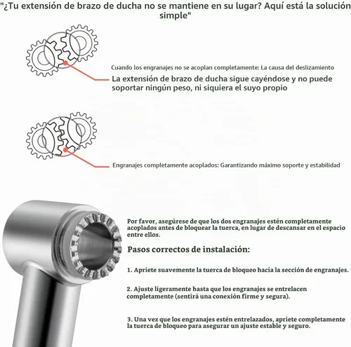 Vista 9 de Brazo de extensión para cabezal de ducha ajustable de 5 pulgadas, con tornillo de fijación con seguro, de latón cromado con ángulo ajustable