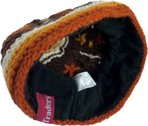 Vista 7 de Agan Traders 1418 - Gorro de lana de cordero cálida del Himalaya para mujer, con forro polar, manoplas sin dedos o manoplas plegables Nepal