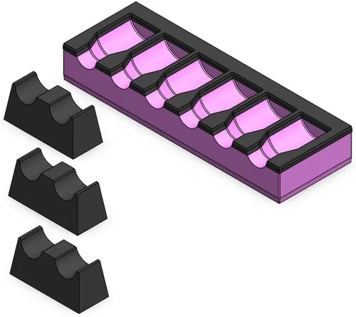 Vista 3 de MagAttach Organizadores de Extensión de Dados (1/2", Negro/Negro)