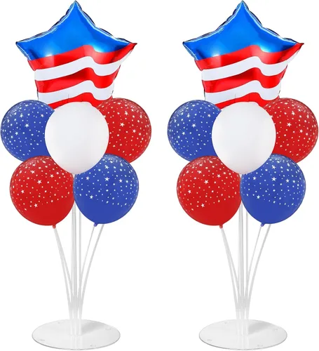 Vista 35 de Kit de soporte para globos de fiesta de fútbol 2 juegos con 2 globos de rugby de aluminio tipo bola, centro de mesa temático de fútbol para mesas