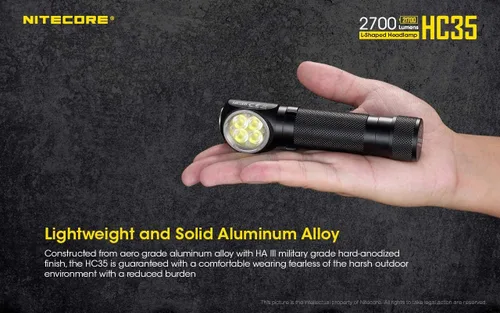 Vista 9 de Nitecore HC35 - Faro LED recargable - 4 x CREE XP-G3 S3 con 2 baterías recargables NL2153HP de alto rendimiento