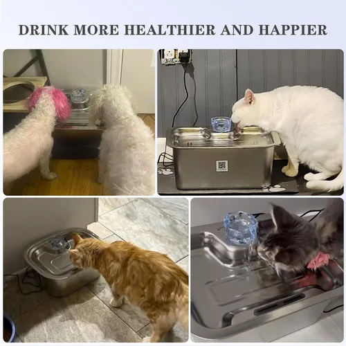 Vista 7 de Paquete de 4 filtros de repuesto para fuente de agua para perros, filtro de agua, para fuente de mascotas de acero inoxidable para perros grandes