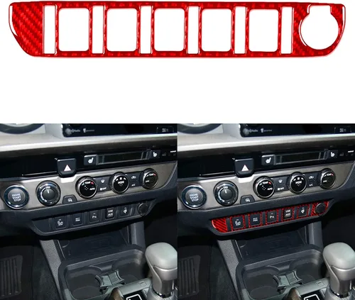 Vista 19 de NVCNX Real Premium Fibra de carbono compatible con Toyota Tacoma 2016-2017 Accesorios Car Dash Bed Interruptor de luz Panel Panel Cubierta