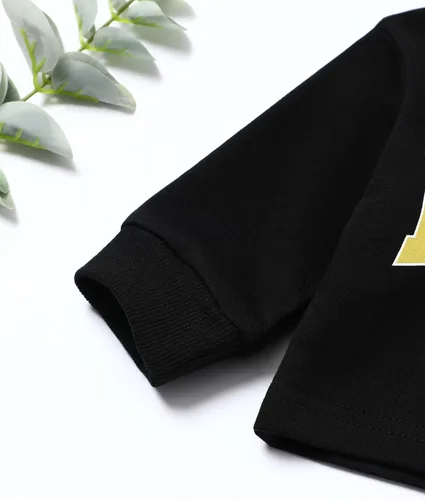 Vista 6 de Menglang Conjunto de sudadera corta con capucha y pantalones para niña pequeña para otoño e invierno