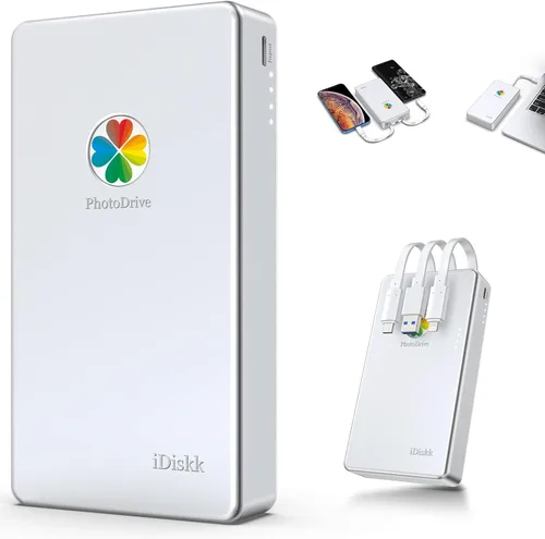 Vista 7 de iDiskk Certificado por App-le, Disco Duro Externo de 2TB, para iPhone iPad Teléfonos Android, MacBook, Computadora para Respaldo de Documentos
