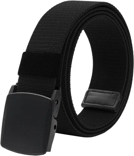 Vista 18 de LionVII Cinturones elásticos para hombre con hebilla de plástico sin metal para deportes de trabajo, fácil de recortar para adaptarse a cintura