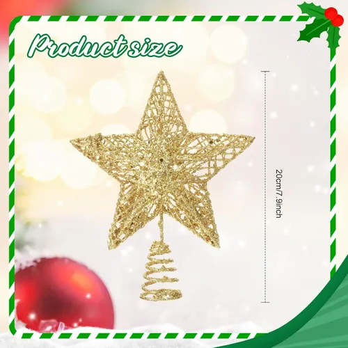 Vista 2 de Sratte El juego de 38 piezas de decoraciones navideñas incluye falda de árbol de lentejuelas, estrella para árbol y flores de Navidad artificiales
