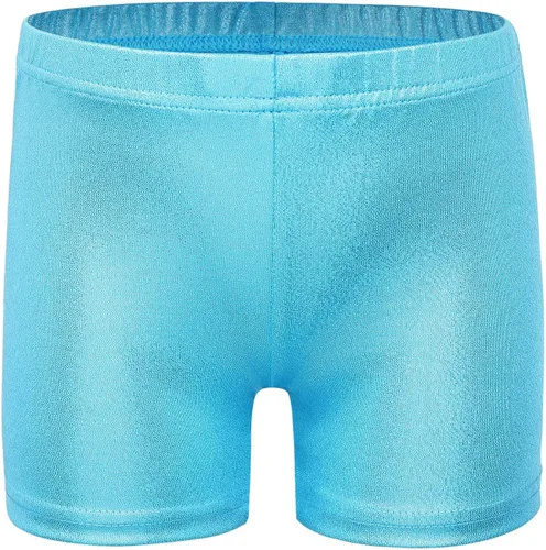 Vista 3 de BAOHULU Leotardos de gimnasia para niñas con purpurina y pantalones cortos a juego
