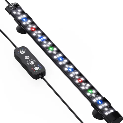 Vista 5 de SEAOURA Luz sumergible para acuario para pecera de 8 a 17 pulgadas, luz de tanque de peces de 24/7 ciclo con temporizador, luz de planta de acuario