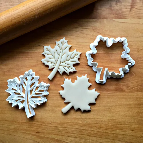 Vista 3 de Sweet Prints Inc Set of 2 Maple Leaf Cookie Cutters - Dishwasher Safe (2")