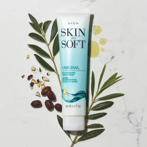 Vista 2 de AVON Skin So Soft Original Replenishing Crema de Manos - 3.4 oz - Paquete
