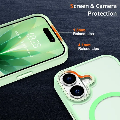 Vista 536 de Anuck - Funda magnética para iPhone 11 compatible con MagSafe, carcasa trasera mate translúcida dura, borde de TPU, delgada, resistente a impactos