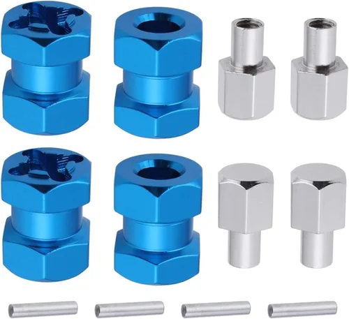 Vista 11 de Hobbypark - Paquete de 4 cubos de transmisión hexagonal de rueda de 0.472 in, acoplador combinador de aluminio, extensión de desplazamiento de 0.591