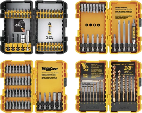 Vista 5 de DEWALT Kit de taladro inalámbrico de 20 V MAX* con destornillador/brocas, 100 piezas (DCD771C2 y DWA2FTS100)