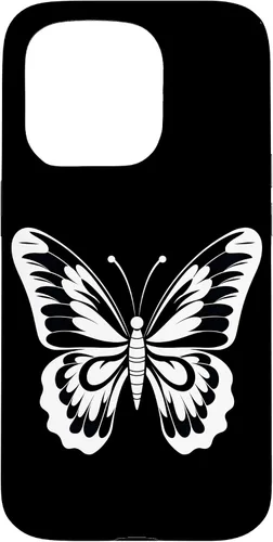Vista 14 de Funda gráfica de mariposa blanca y negra para iPhone 16