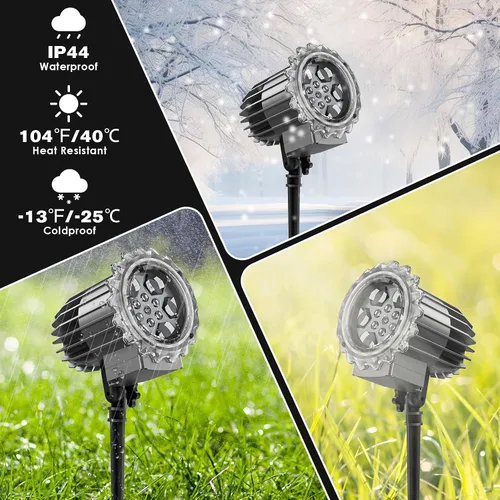 Vista 7 de Proyector de luces de Navidad para exteriores, proyector de luz de Navidad dinámico 3D luces de Navidad para exteriores, iluminación decorativa