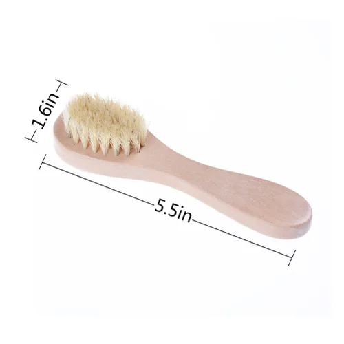 Vista 7 de Cepillo de limpieza facial para exfoliación facial, cepillo de cerdas naturales para cepillado en seco, juego de 3 unidades de limpieza de piel