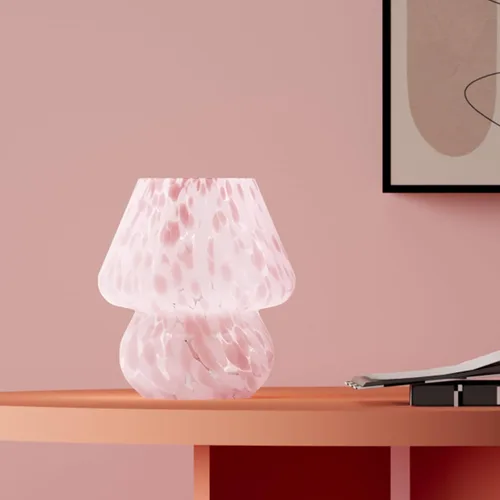 Vista 9 de Dawnwake Lámpara de mesa con forma de hongo para dormitorio, pequeña lámpara de noche de escritorio para sala de estar, decoración de hongos, lindas