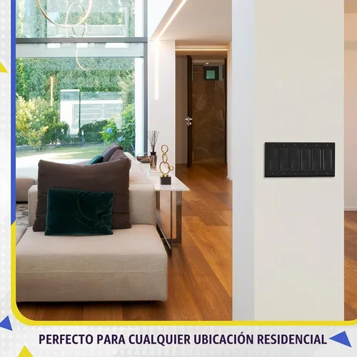 Vista 4 de ENERLITES Placa de pared decorativa para interruptor de luz o receptáculo, tamaño 6-Gang 4.50" x 11.81" pulgadas, policarbonato termoplástico Negro