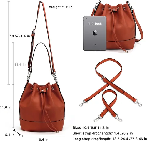 Vista 4 de AFKOMST Bolsos y monederos para mujer con cordón y bolsos de hombro con 2 correas desmontables