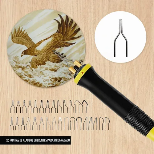 Vista 4 de FIRElood Herramienta de Combustión de Madera, Kit de Pluma de Combustión de Madera 25~750℃, Kit Profesional de Combustión de Madera, con Termómetro